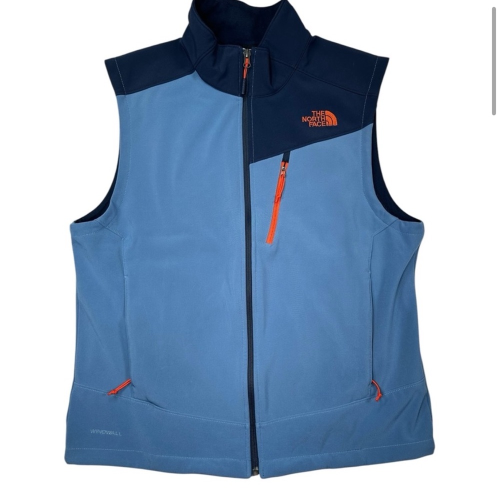 The North Face Vest Mens Large Windwall Blue Orange Full Zip Shell Outdoor